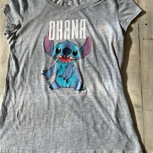 Disney Gray LILO & Stitch T Shirt Stitch Ohana means Family